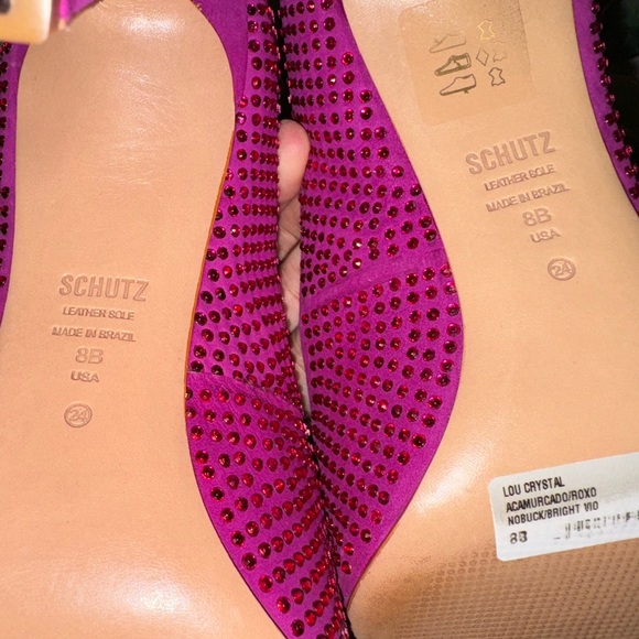 Schutz Lou Crystal pumps heels in Bright Violet - Picture 3 of 8